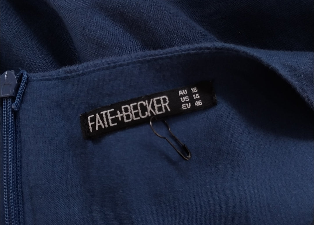 Fate + Becker Blue Linen Dress size 18 Aus
