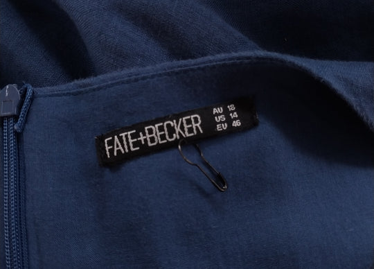 Fate + Becker Blue Linen Dress size 18 Aus