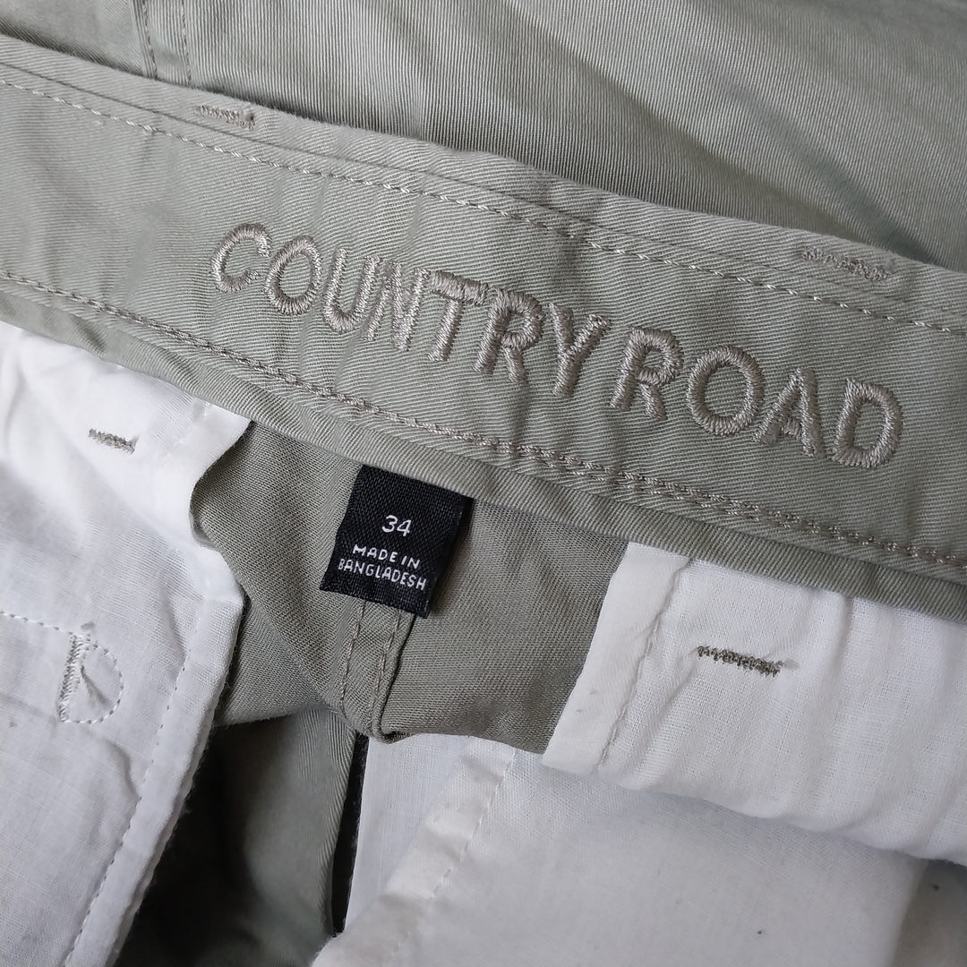 Country Road  Mens Olive Green Pants  Australian Cotton Size 34