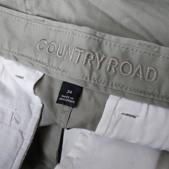 Country Road  Mens Olive Green Pants  Australian Cotton Size 34