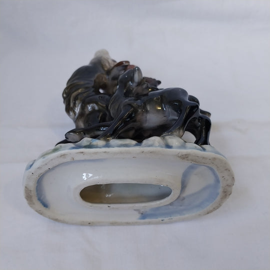 Vintage Porcelain Figurine of an Elk and Fawn