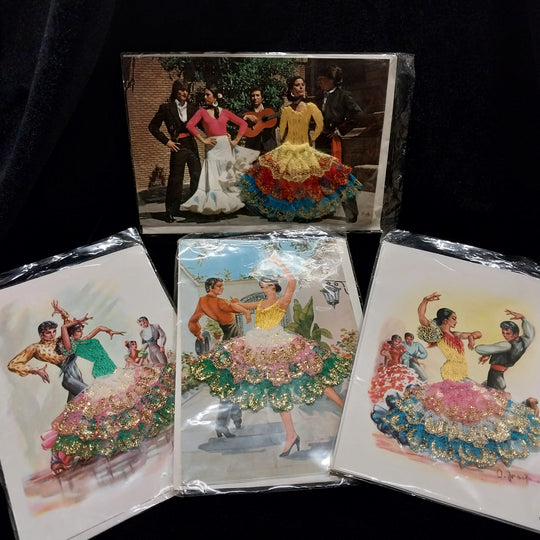 Vintage Postcards Featuring Flamenco Dancers 4 X