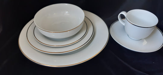 Hutschenreuther German Dinner Set white with gold trim