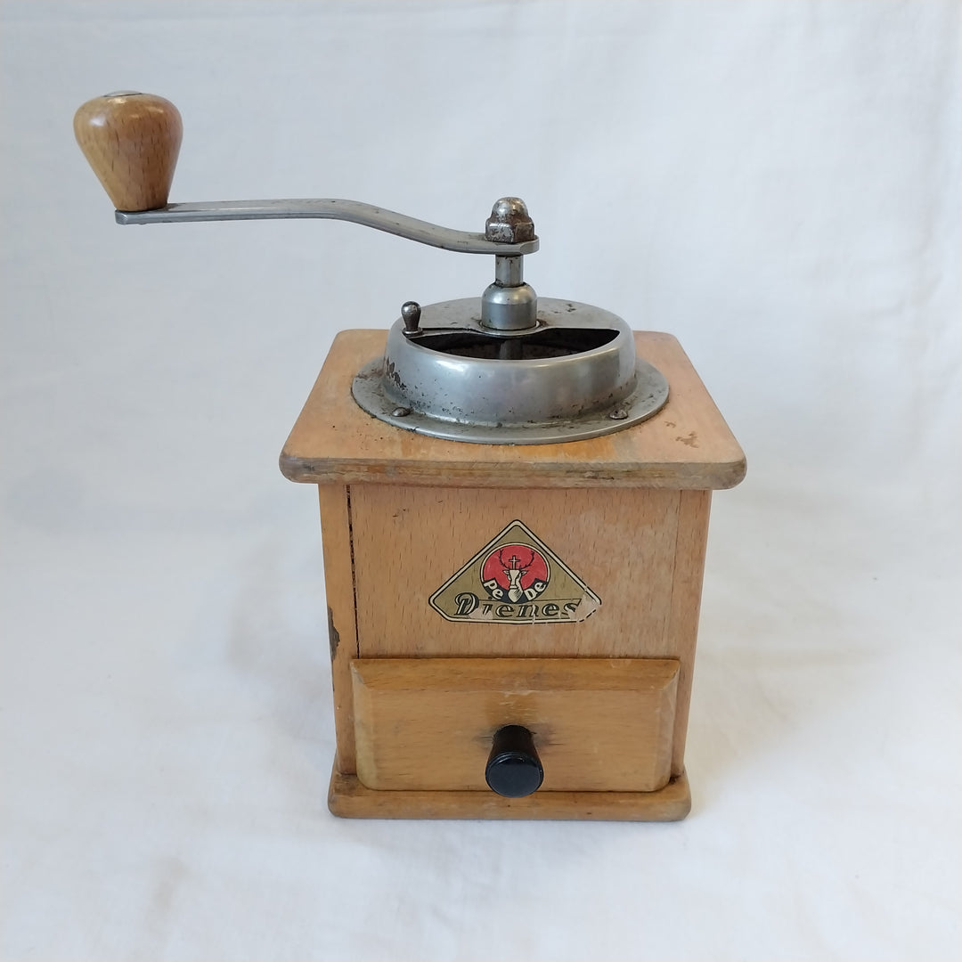 Vintage Pe De Dienes Wooden Hand Mill Coffee Grinder German