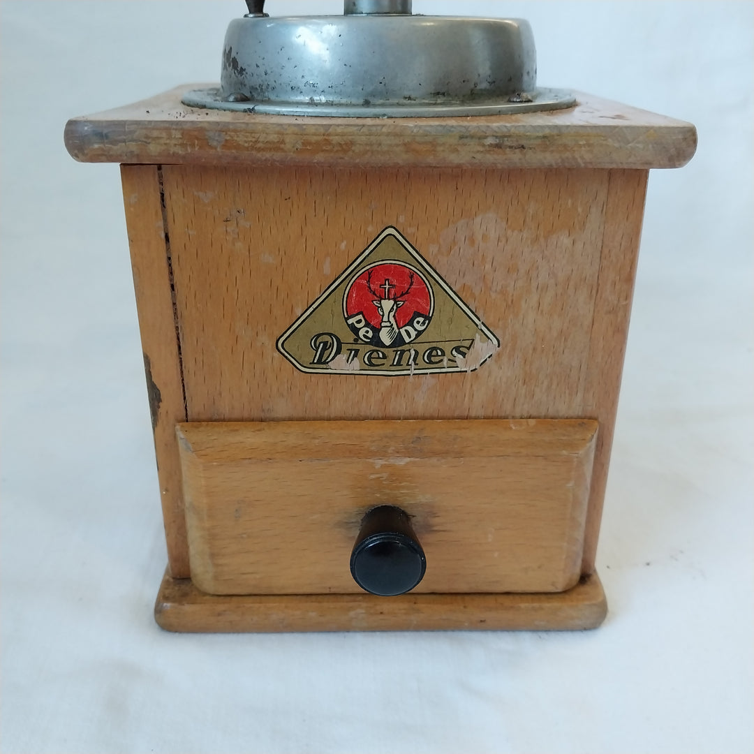 Vintage Pe De Dienes Wooden Hand Mill Coffee Grinder German