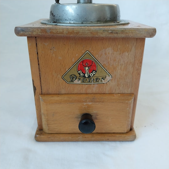 Vintage Pe De Dienes Wooden Hand Mill Coffee Grinder German