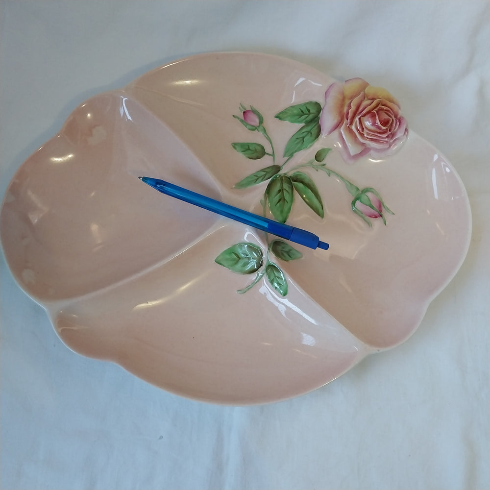 Royal Winton Grimwades Raised Rose Divided Serving Dish