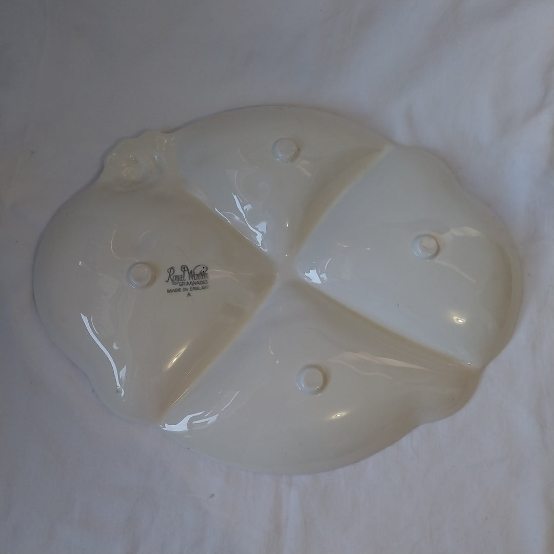 Royal Winton Grimwades Raised Rose Divided Serving Dish