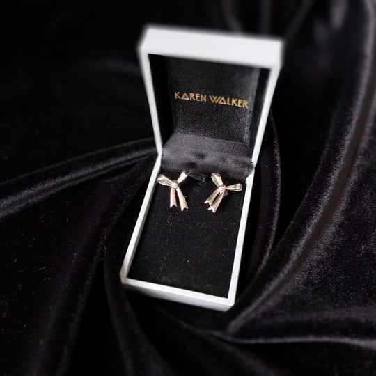 Karen Walker Silver Bow Earrings