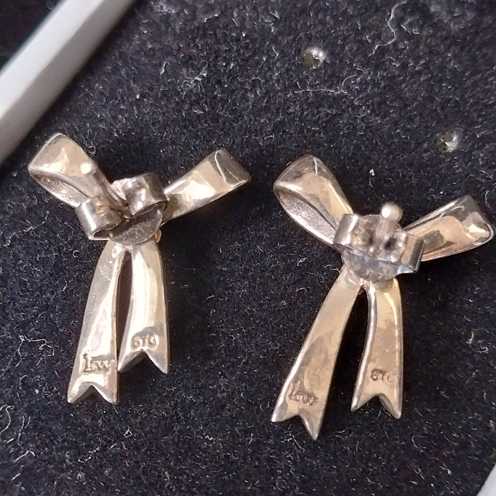 Karen Walker Silver Bow Earrings