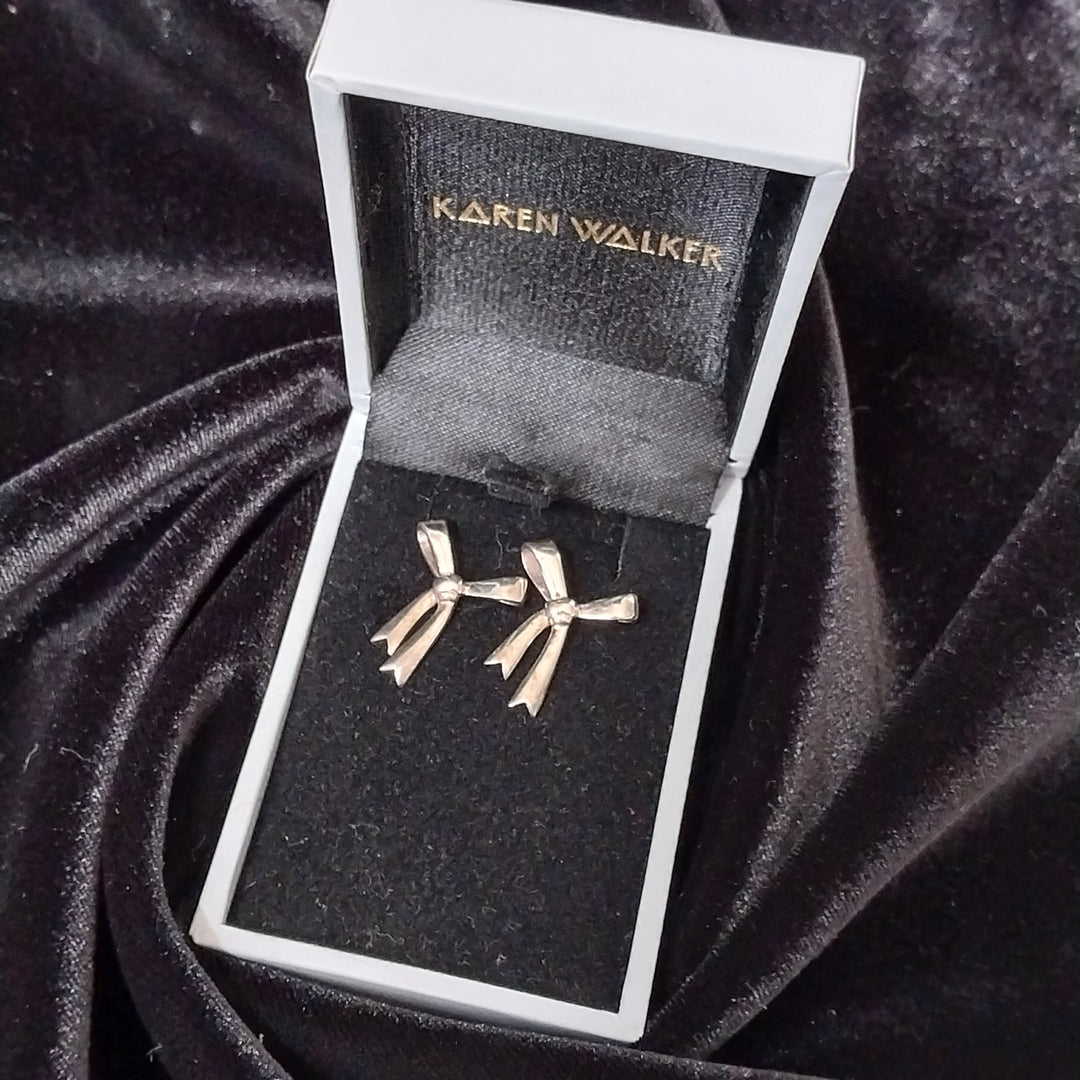 Karen Walker Silver Bow Earrings