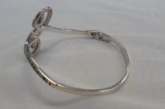 Sterling silver marcasite hinged bangle