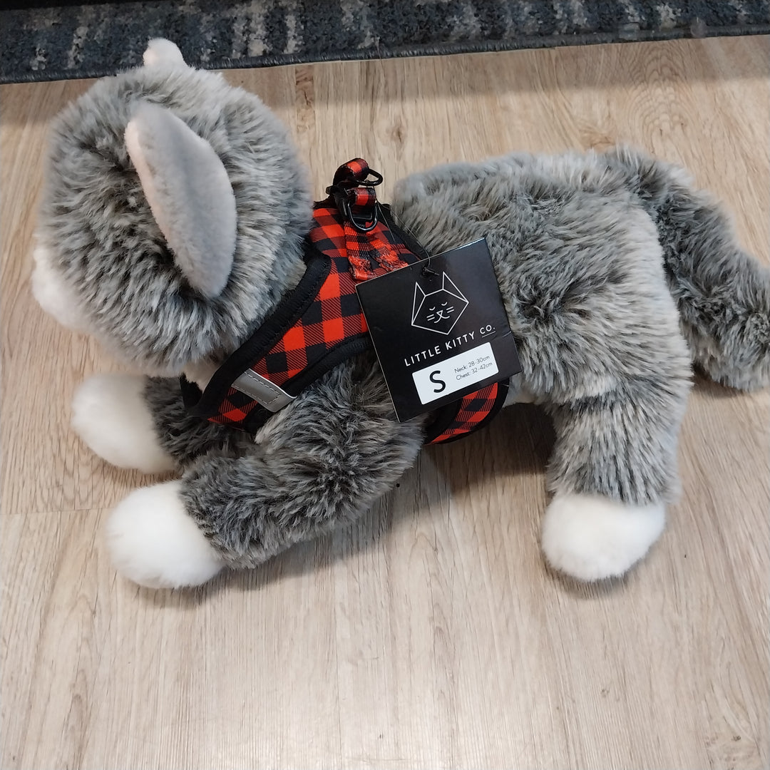 Little Kitty co Plaid to the Bone Step In Cat Harness BNWT size S