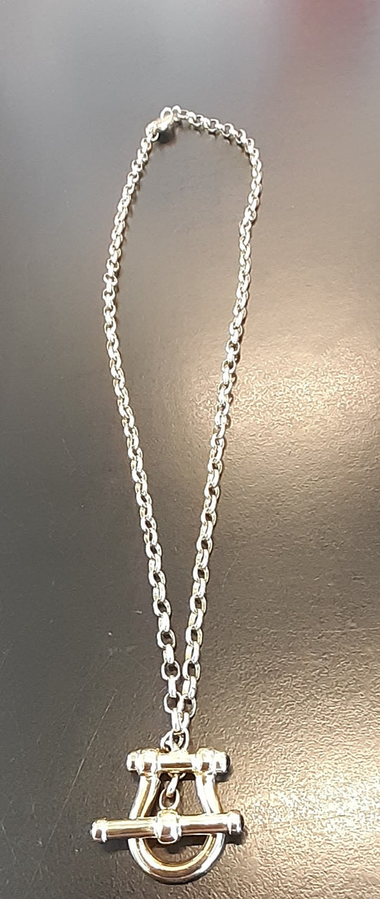 Ede & Addison stirrup fob chain sterling silver  gold plated