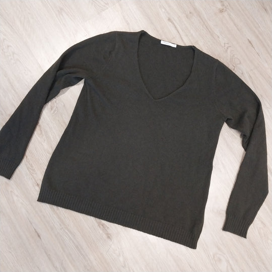 Marle NZ Cashmere Jumper Size 8 Deep Green