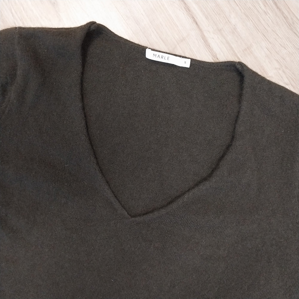 Marle NZ Cashmere Jumper Size 8 Deep Green