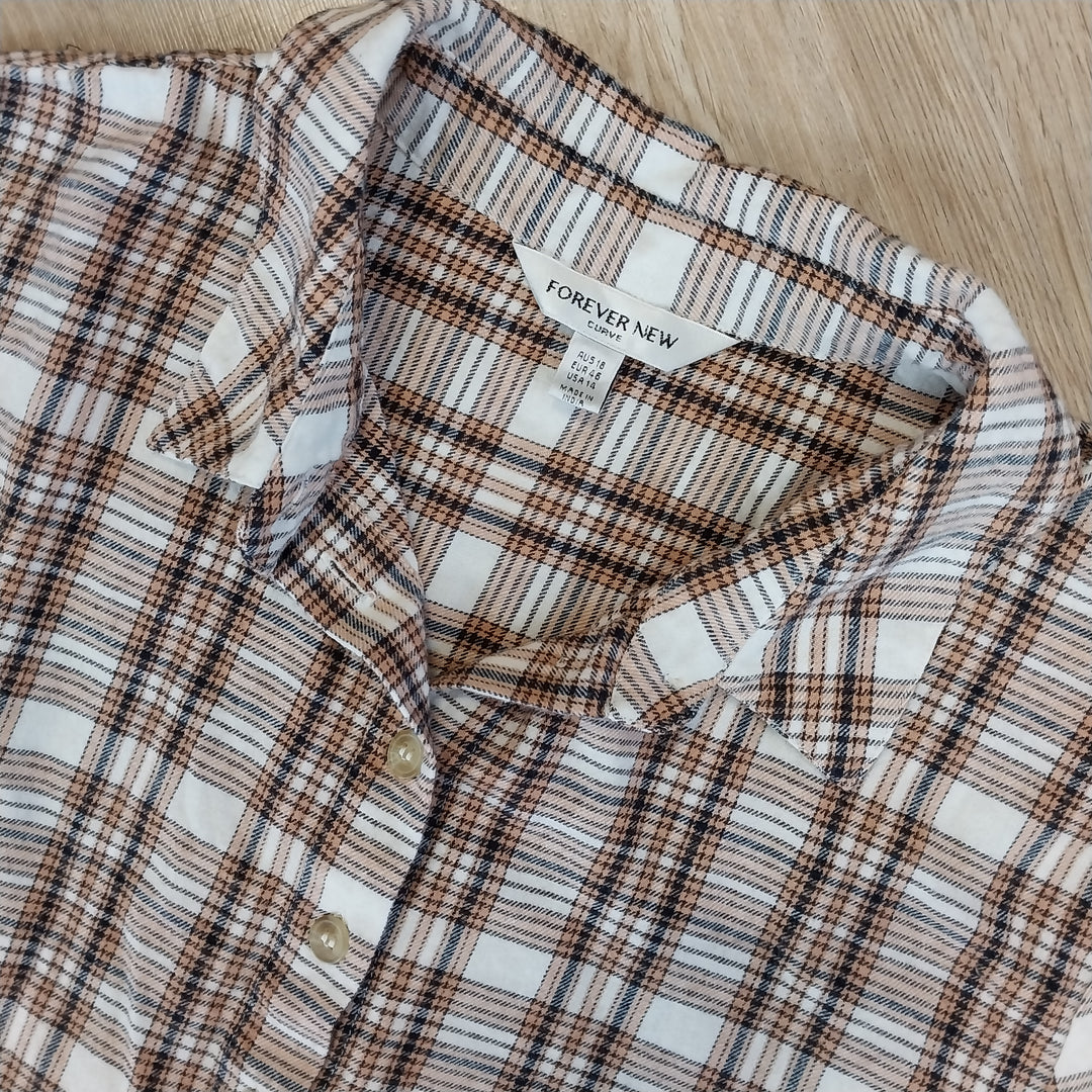 Forever New Womens ( Curve )Size 18 Plaid Shirt