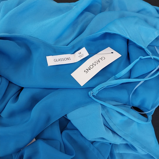 Glassons ,Seas the Day ,Bias Cut Strappy Dress Size 14 Electric Blue BNWT