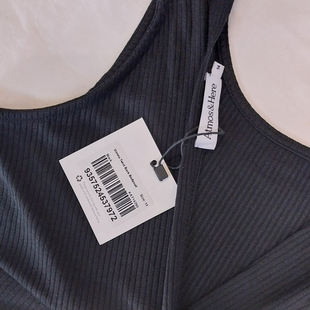 Atmos & Here Twist back Bodysuit Size 14 BNWT