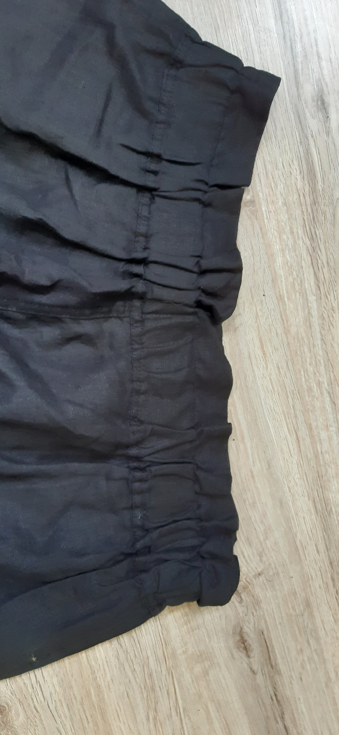 Seed black 100% Linen elastac waist size 16 wide leg pants