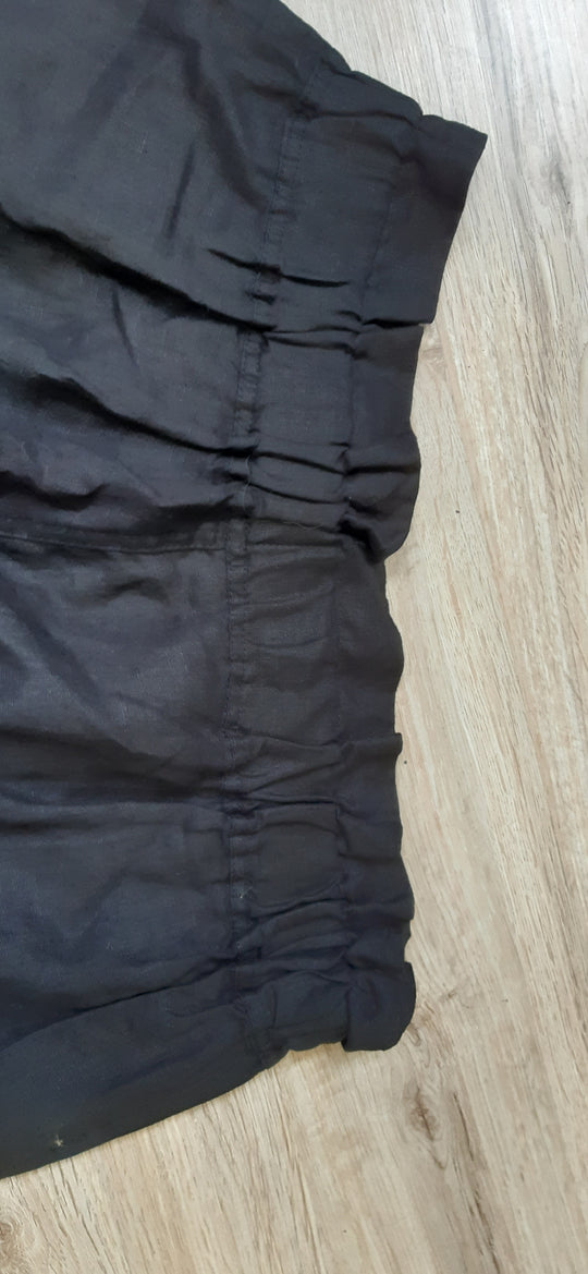 Seed black 100% Linen elastac waist size 16 wide leg pants