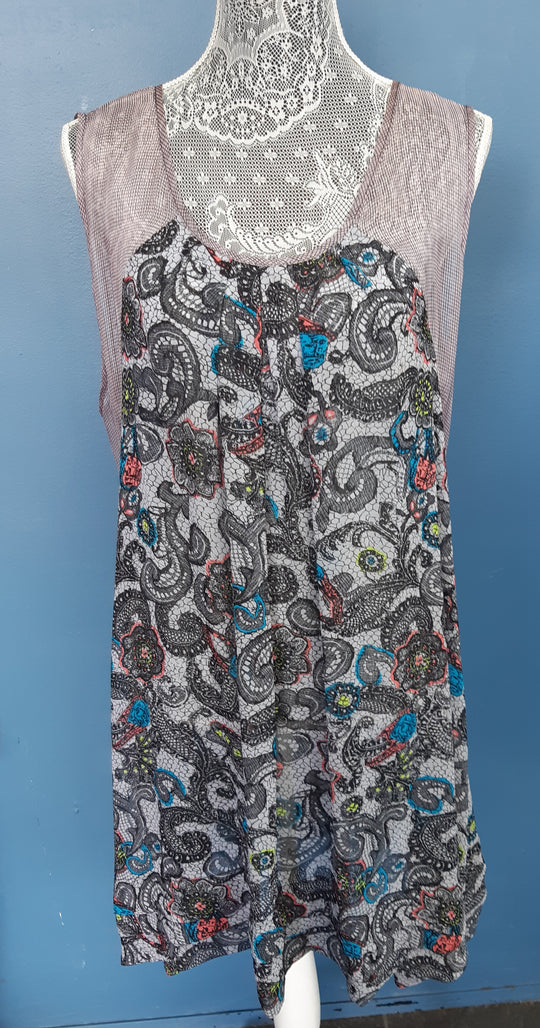 Chlorofile dress/long top with drop sides size 18