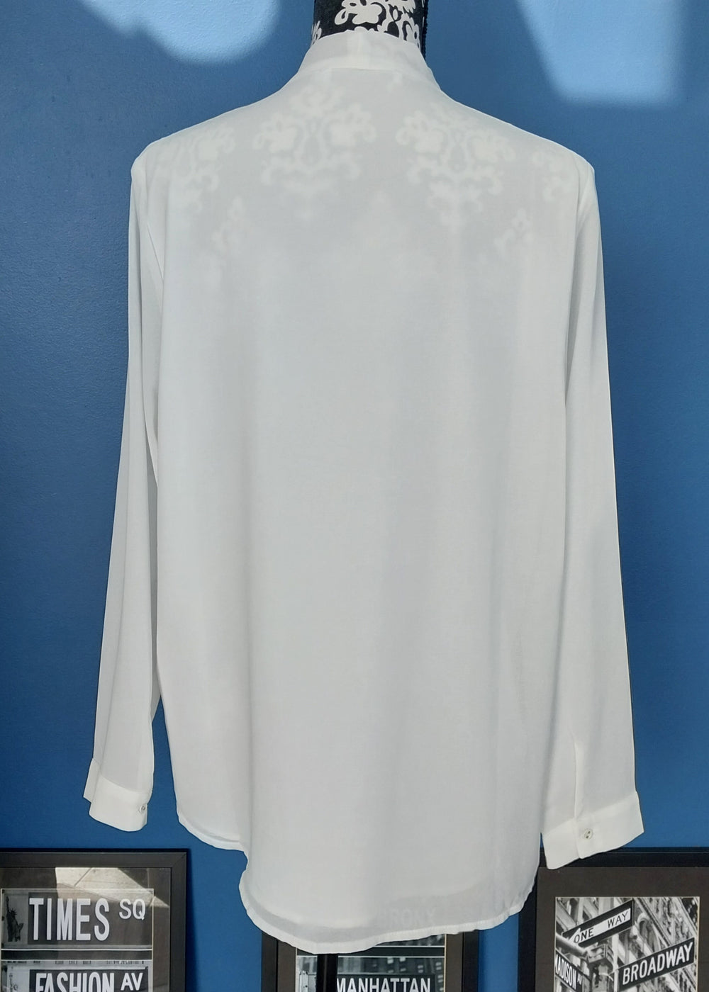 ATMOS & HERE Women's long sleeve front tie blouse Size 14 white