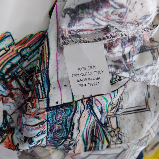 AMANDA UPRICHARD Multi-coloured shoulder strap dress, Size M, 100% Silk BNWT Made in USA