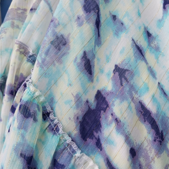 emerge. Tiered Maxi Dress, Blue and White Print, Size 18, BNWT
