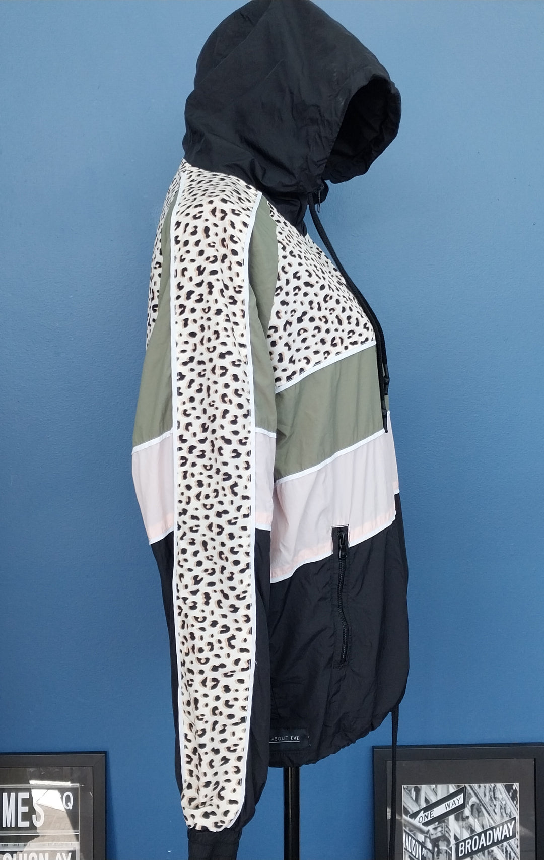 allabouteve. multi-coloured long-sleeved hooded jacket, size 10