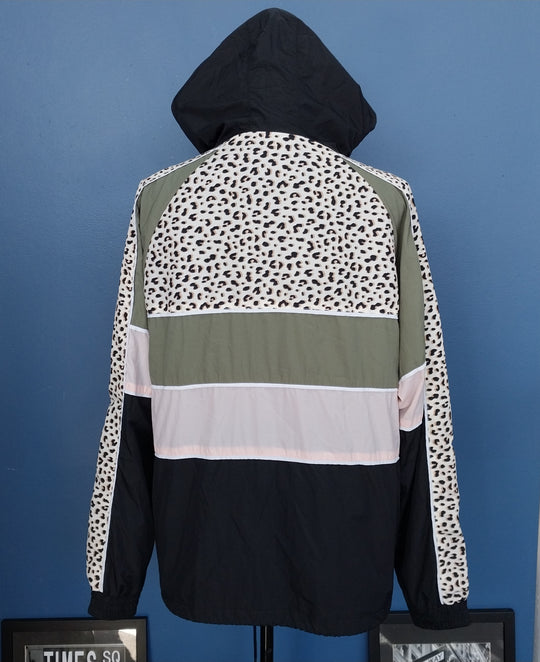 allabouteve. multi-coloured long-sleeved hooded jacket, size 10