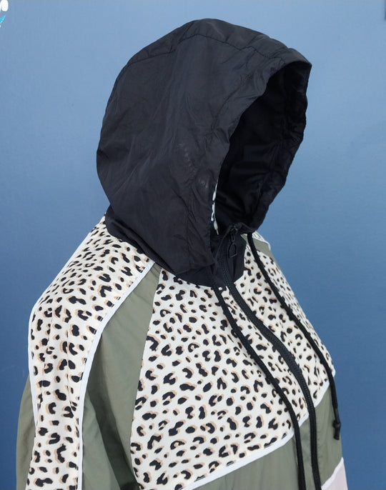 allabouteve. multi-coloured long-sleeved hooded jacket, size 10