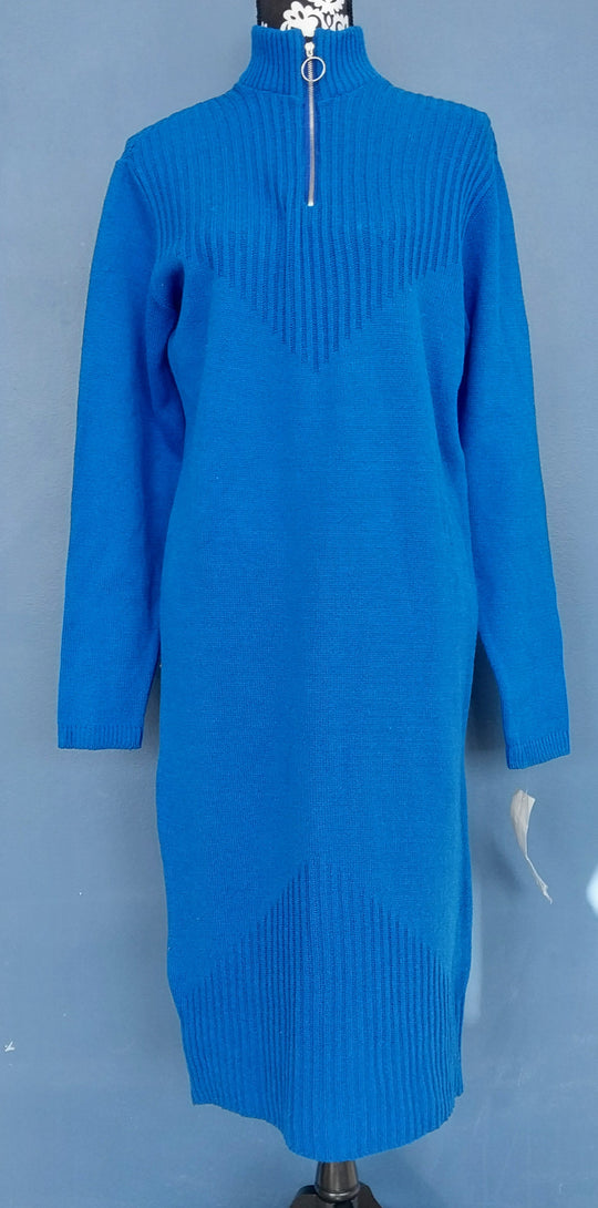 Vintage NZ Paulls ,Limited Editions label, royal blue knit dress, size 12,  BNWT