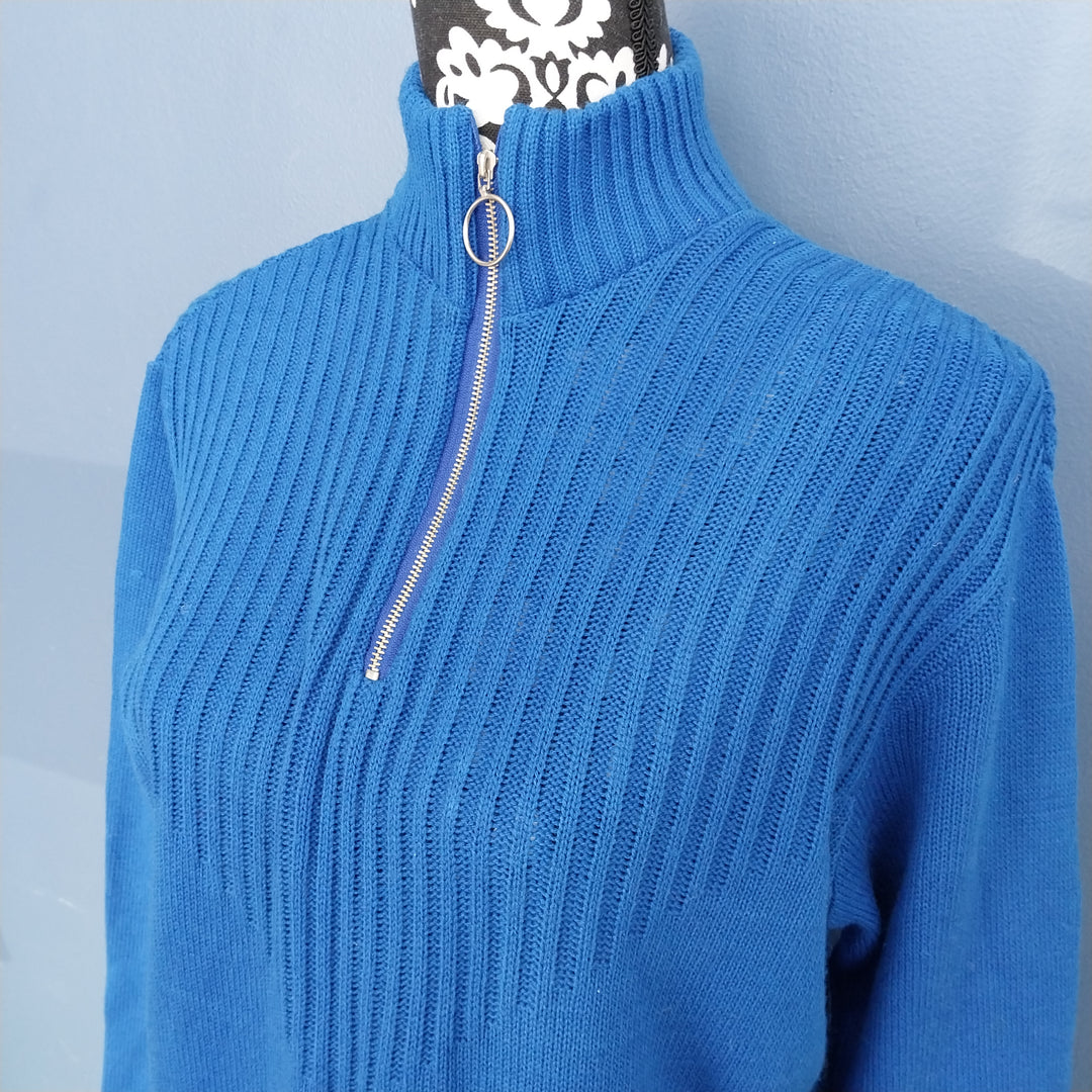 Vintage NZ Paulls ,Limited Editions label, royal blue knit dress, size 12,  BNWT