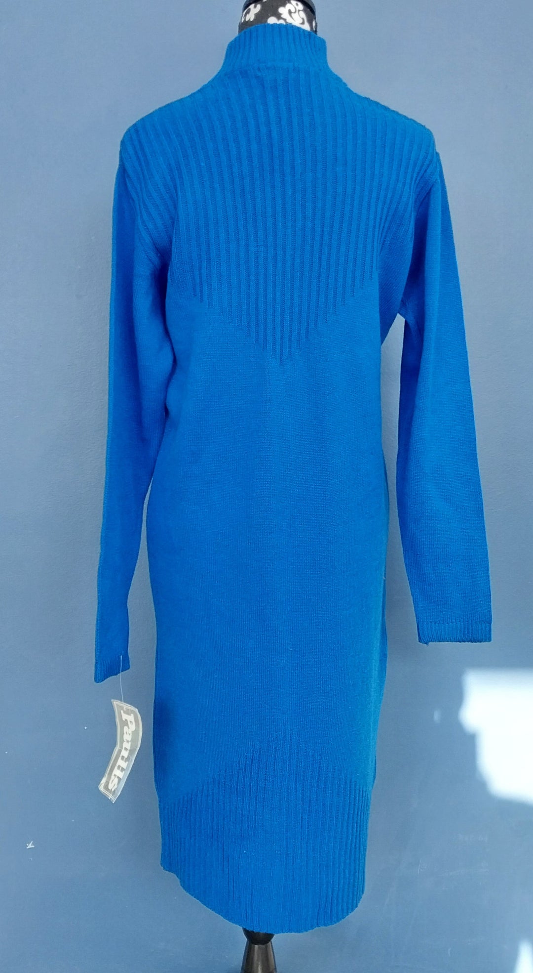 Vintage NZ Paulls ,Limited Editions label, royal blue knit dress, size 12,  BNWT