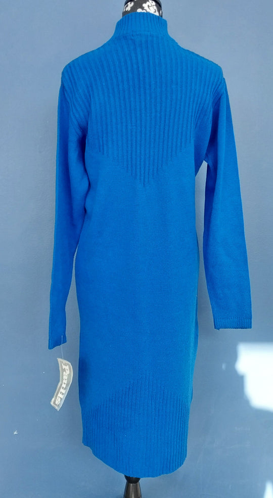 Vintage NZ Paulls ,Limited Editions label, royal blue knit dress, size 12,  BNWT