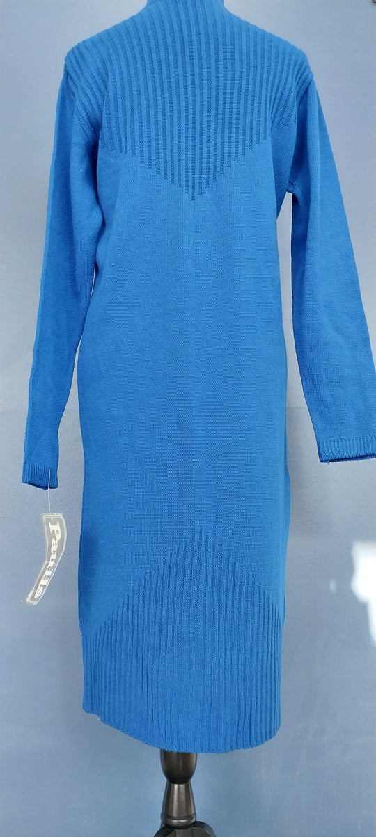 Vintage NZ Paulls ,Limited Editions label, royal blue knit dress, size 12,  BNWT