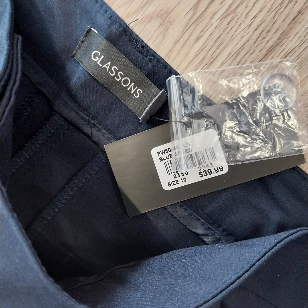BNWT Glassons Navy Slim Fit Pants Size 10 BNWT Classic Style