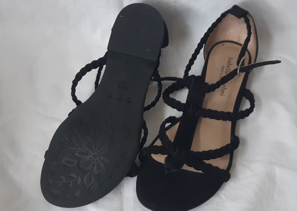 Isabella Anselmi black leather sandals size 6 (37)