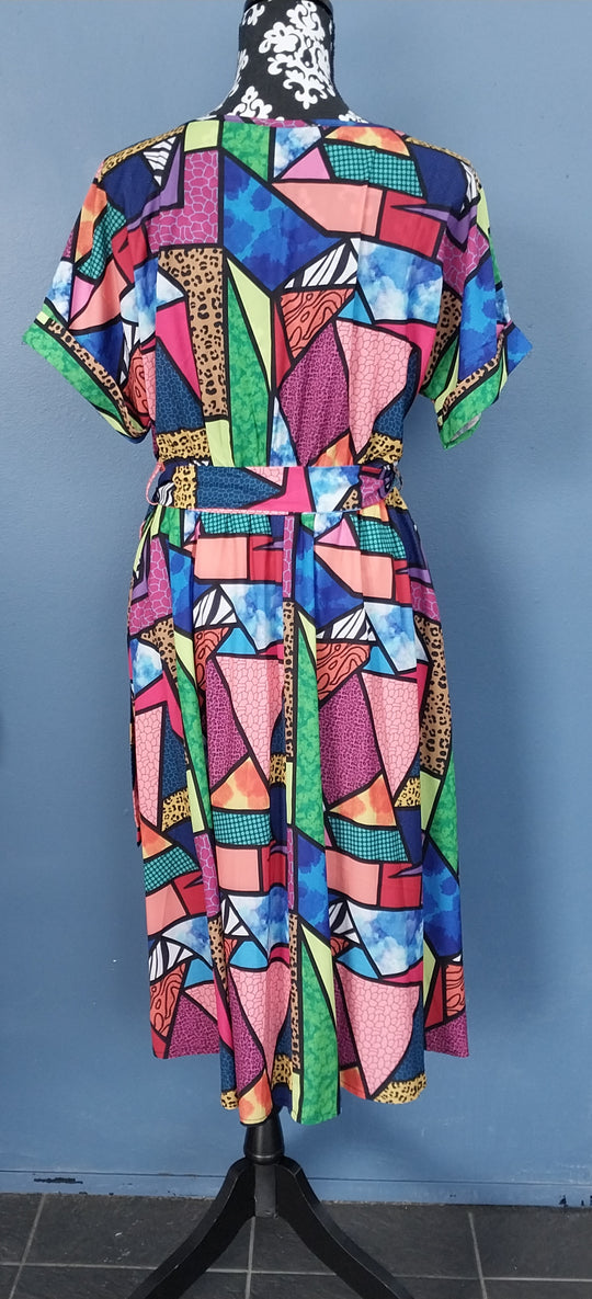 Lorraine Bold Abstract Print Dress Size 12
