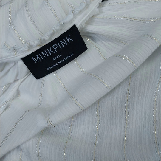 Mink Pink Long Sleeve Blouse size S White