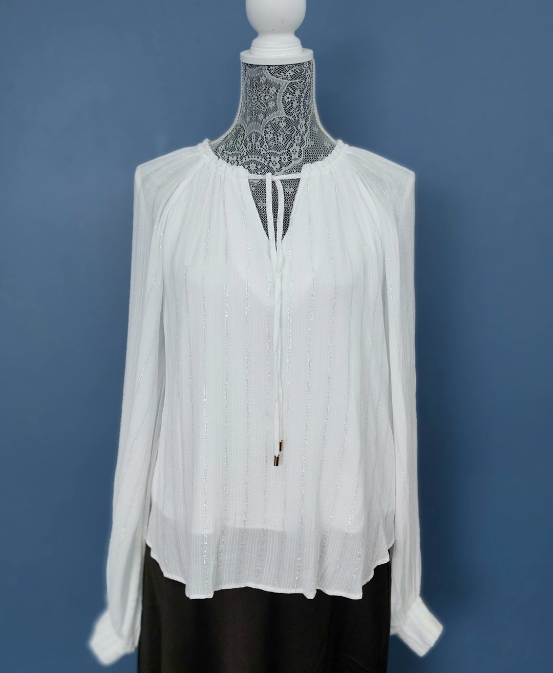 Mink Pink Long Sleeve Blouse size S White