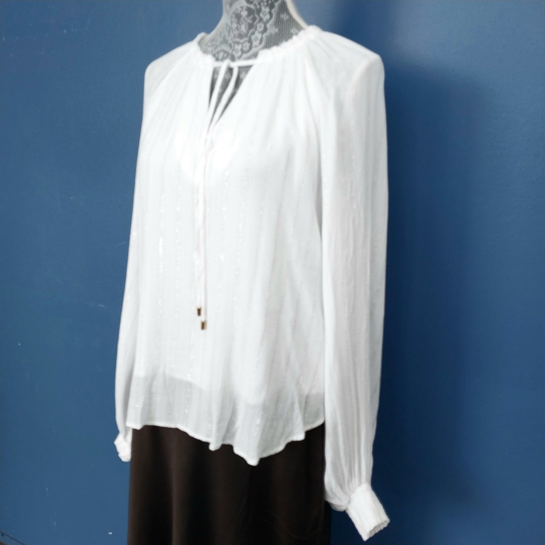 Mink Pink Long Sleeve Blouse size S White