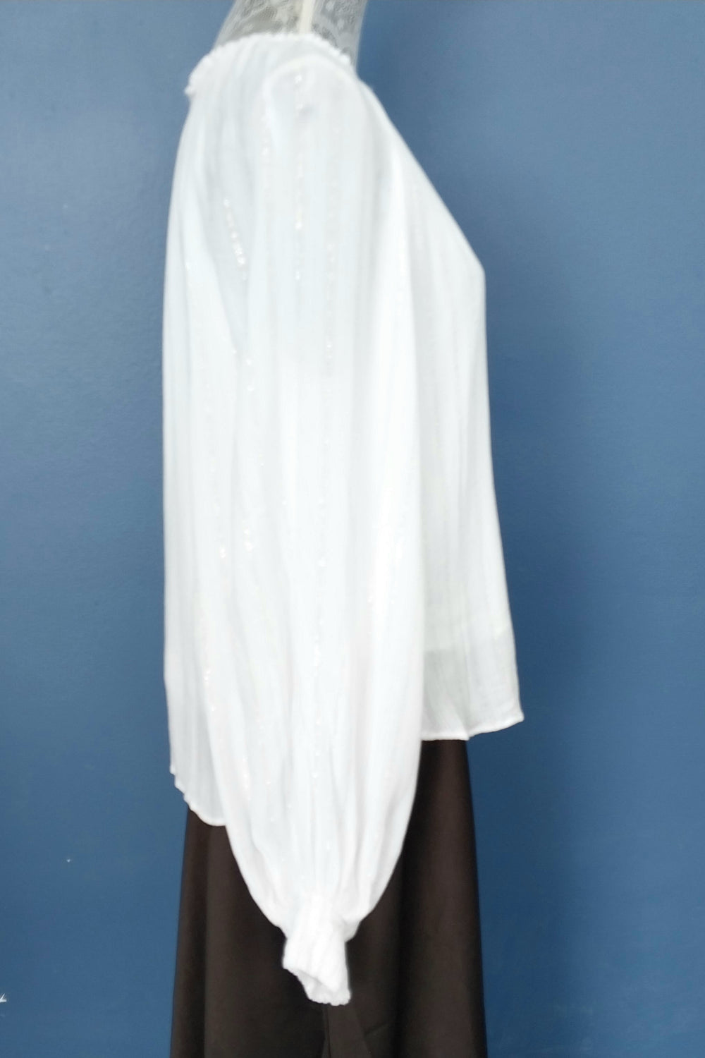 Mink Pink Long Sleeve Blouse size S White