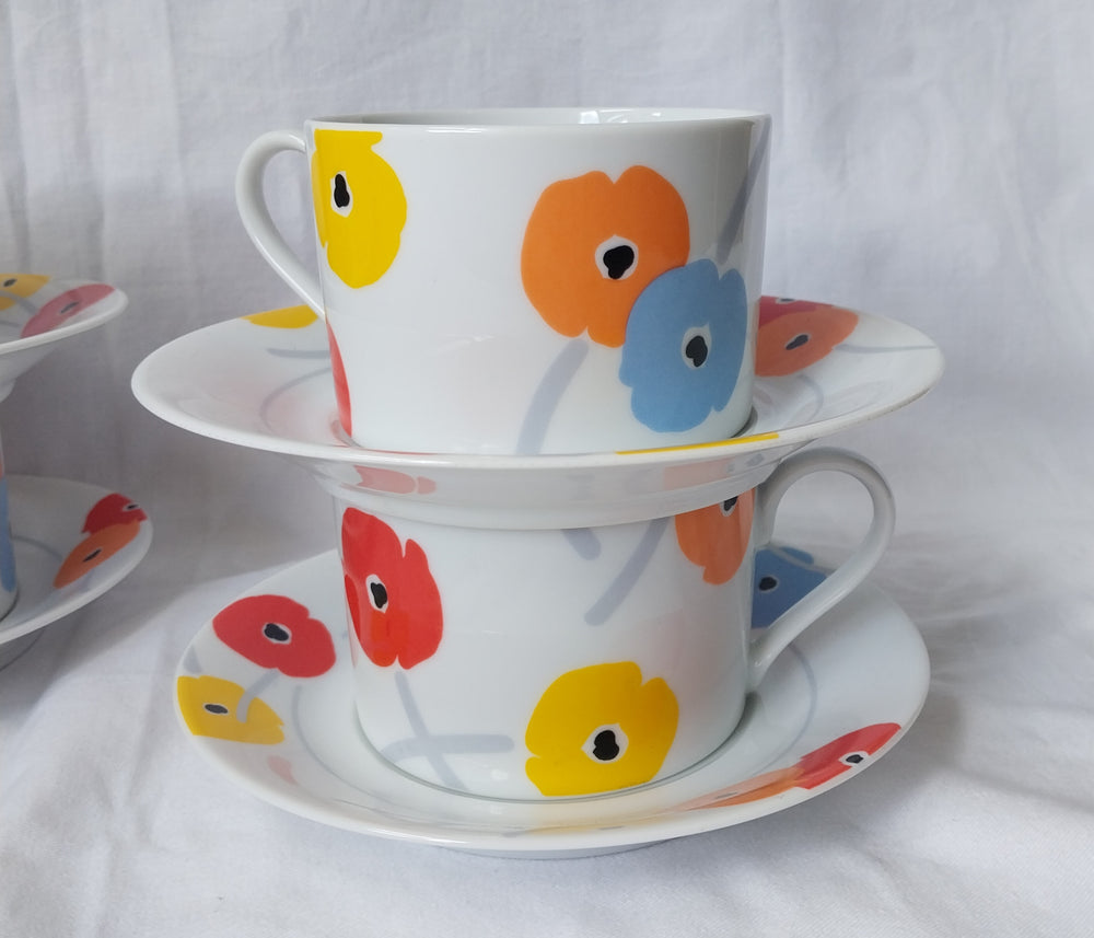 Vintage Studio Nova Poppy Promenade 8 piece fine china Tea Set  Japan As New