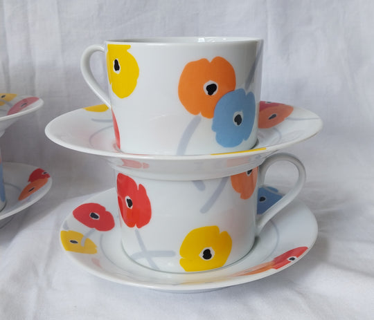 Vintage Studio Nova Poppy Promenade 8 piece fine china Tea Set  Japan As New