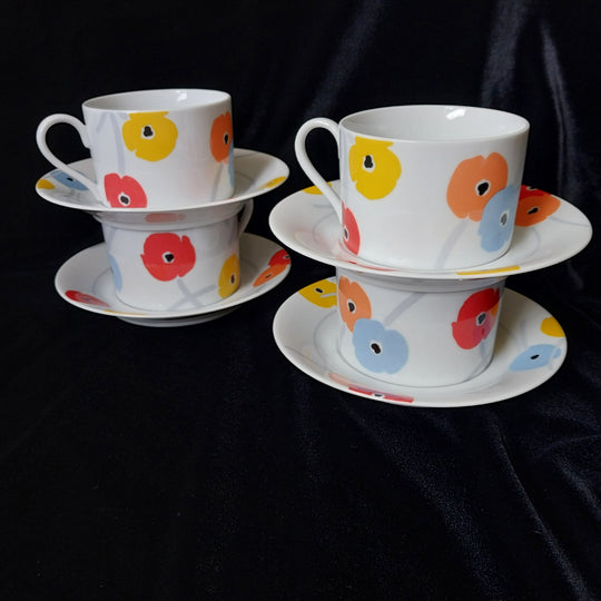 Vintage Studio Nova Poppy Promenade 8 piece fine china Tea Set  Japan As New