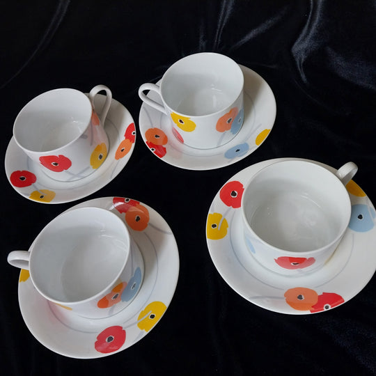 Vintage Studio Nova Poppy Promenade 8 piece fine china Tea Set  Japan As New