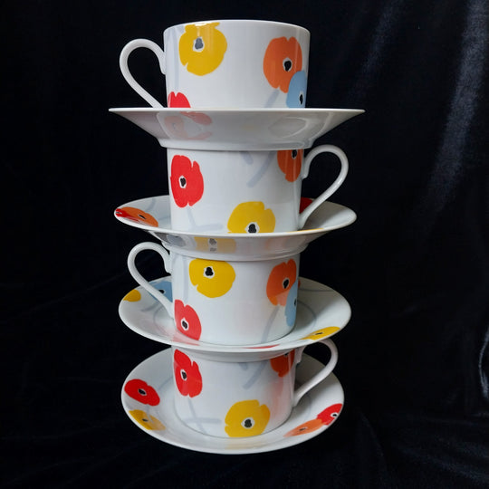 Vintage Studio Nova Poppy Promenade 8 piece fine china Tea Set  Japan As New