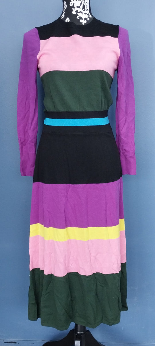 Chinti & Parker Pop Stripe Merino Wool Dress Size S As New, Stunning!